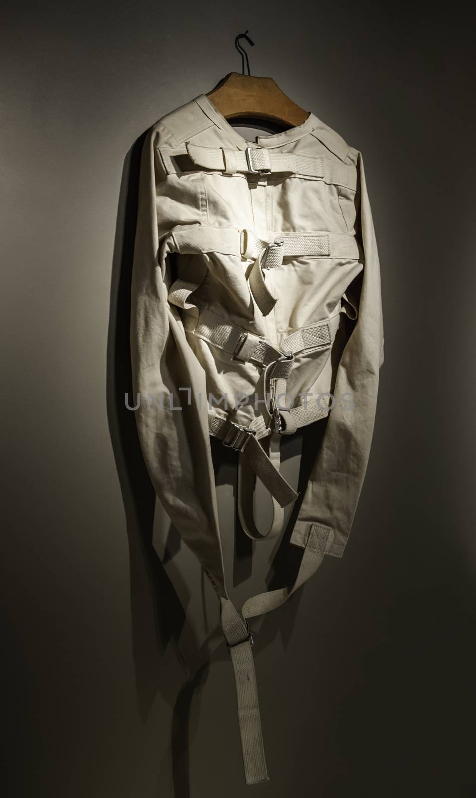 Old psychiatric straitjacket, mental hospital detail, psychosis