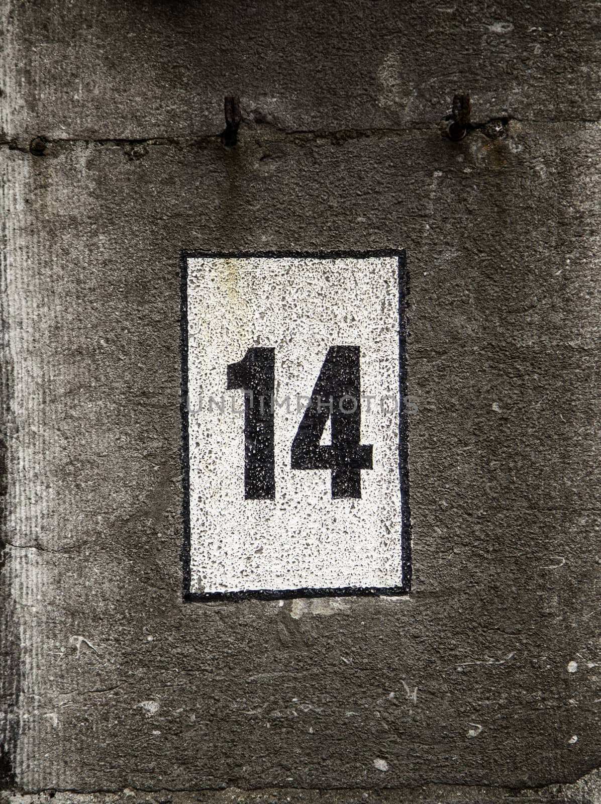 Number fourteen of information, detail of even number, address