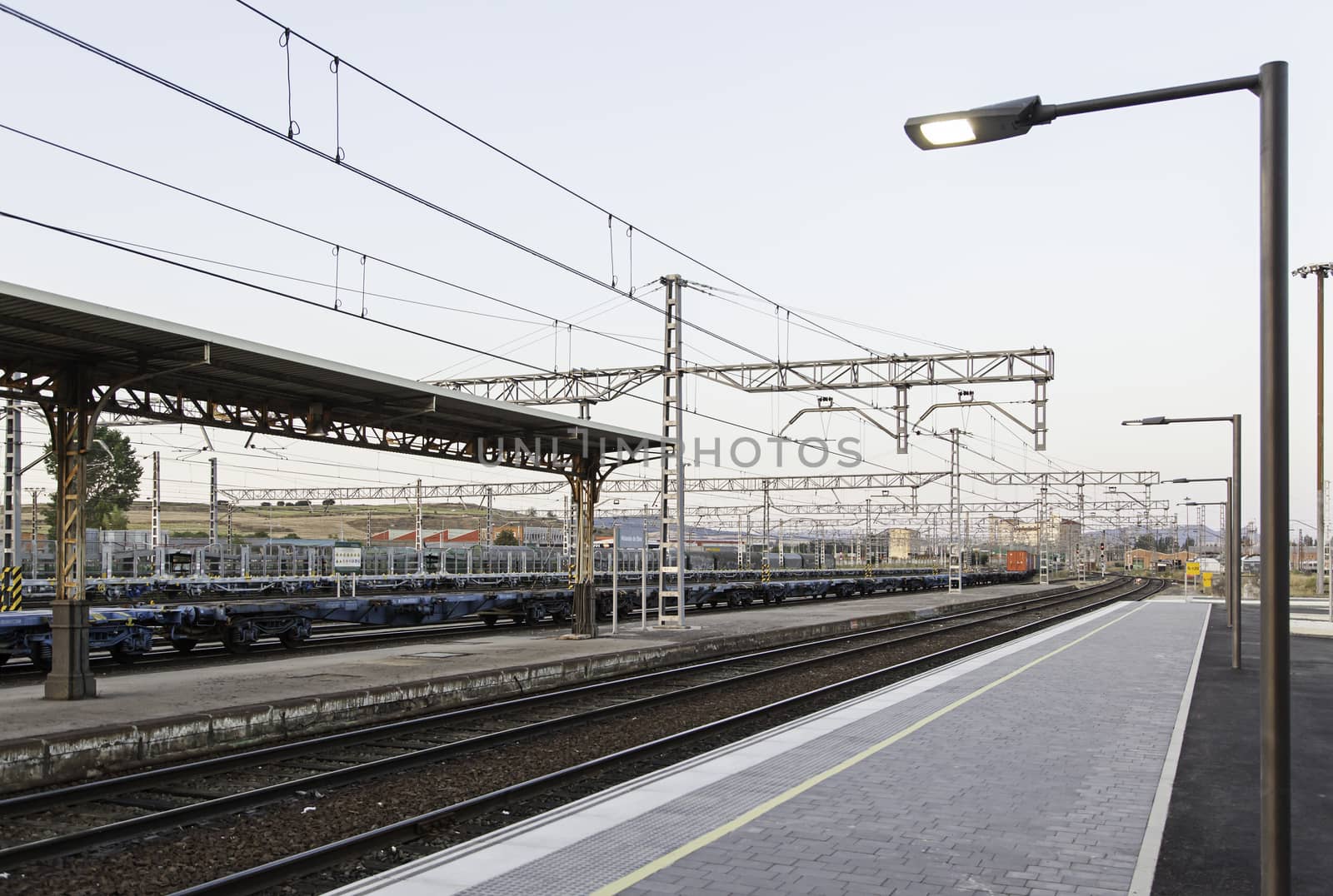 Train station, detail of a transport train station, public transport