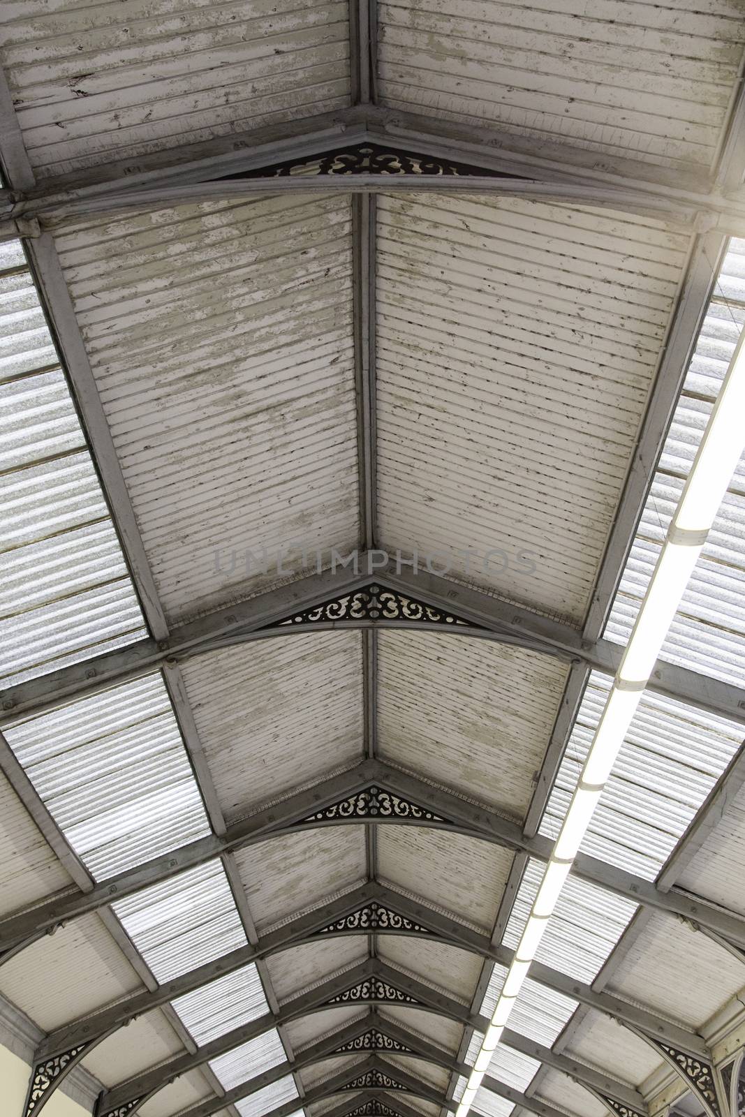 Old roof protection, detail of a roof with natural light