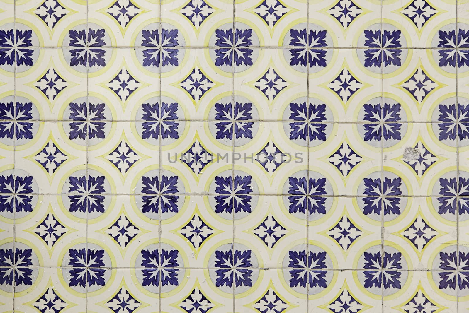 Typical decorative tiles, antique tiles detail Lisbon, art and decoration