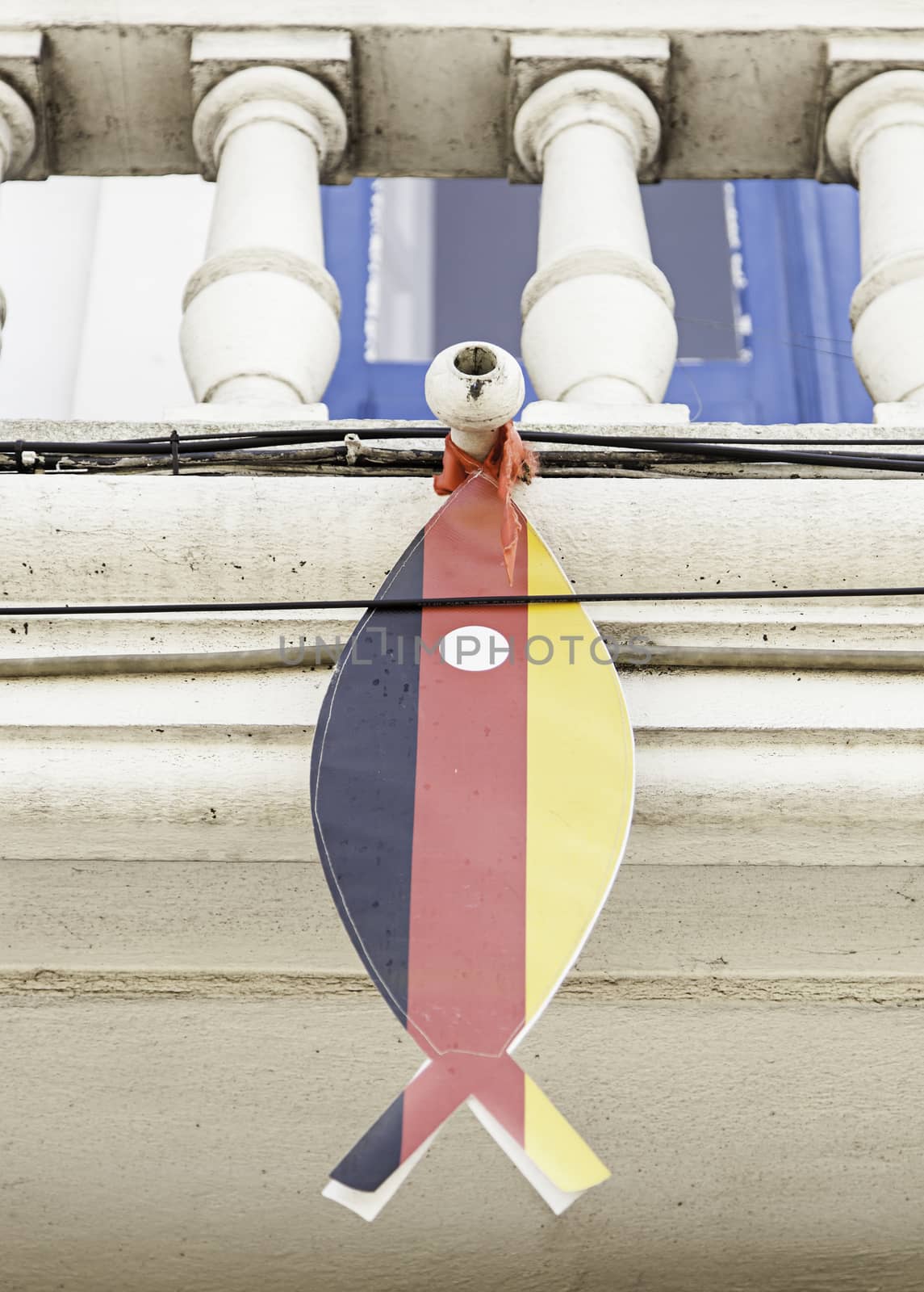 Fish with the flag of Germany, detail of a decoration