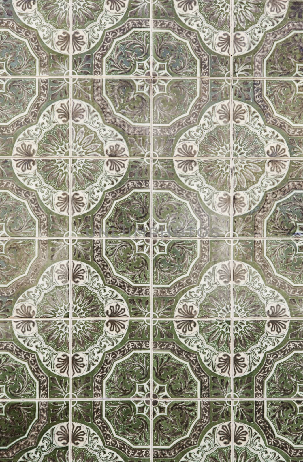Typical decorative tiles, antique tiles detail Lisbon, art and decoration