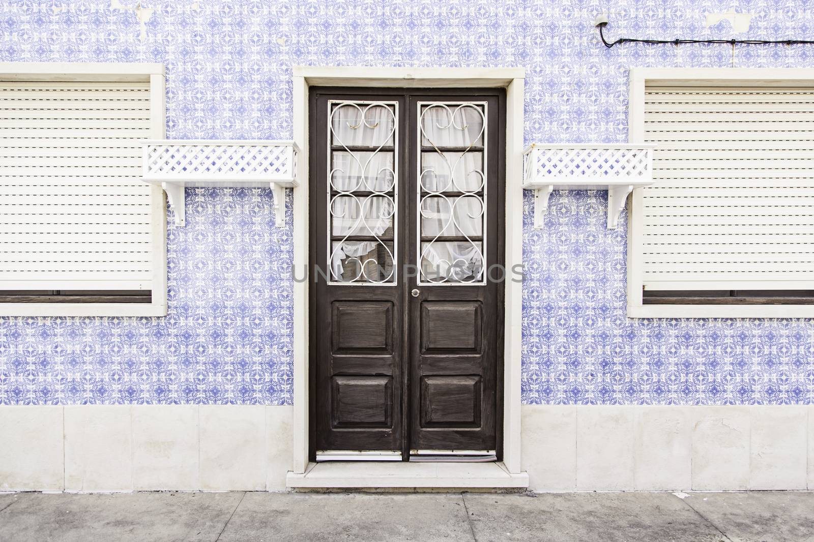 Detail of a typical facade of Aveiro, Portugal Typical decoration, architecture