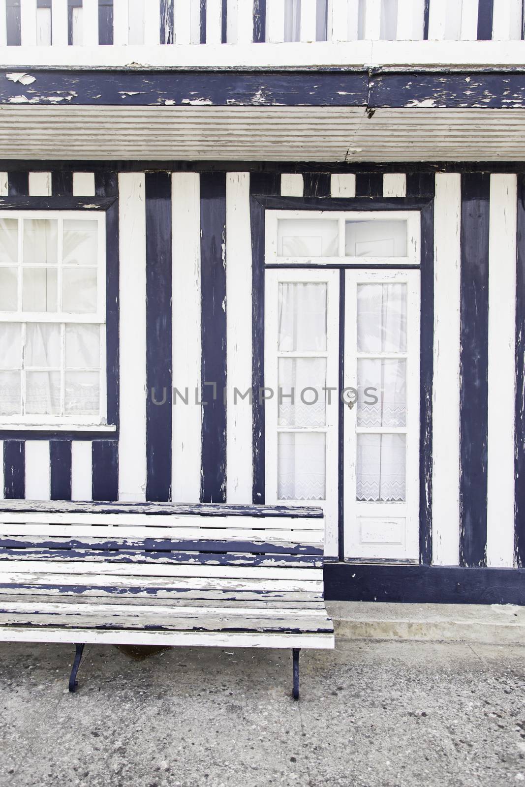 Detail of a typical facade of Aveiro, Portugal Typical decoration, architecture