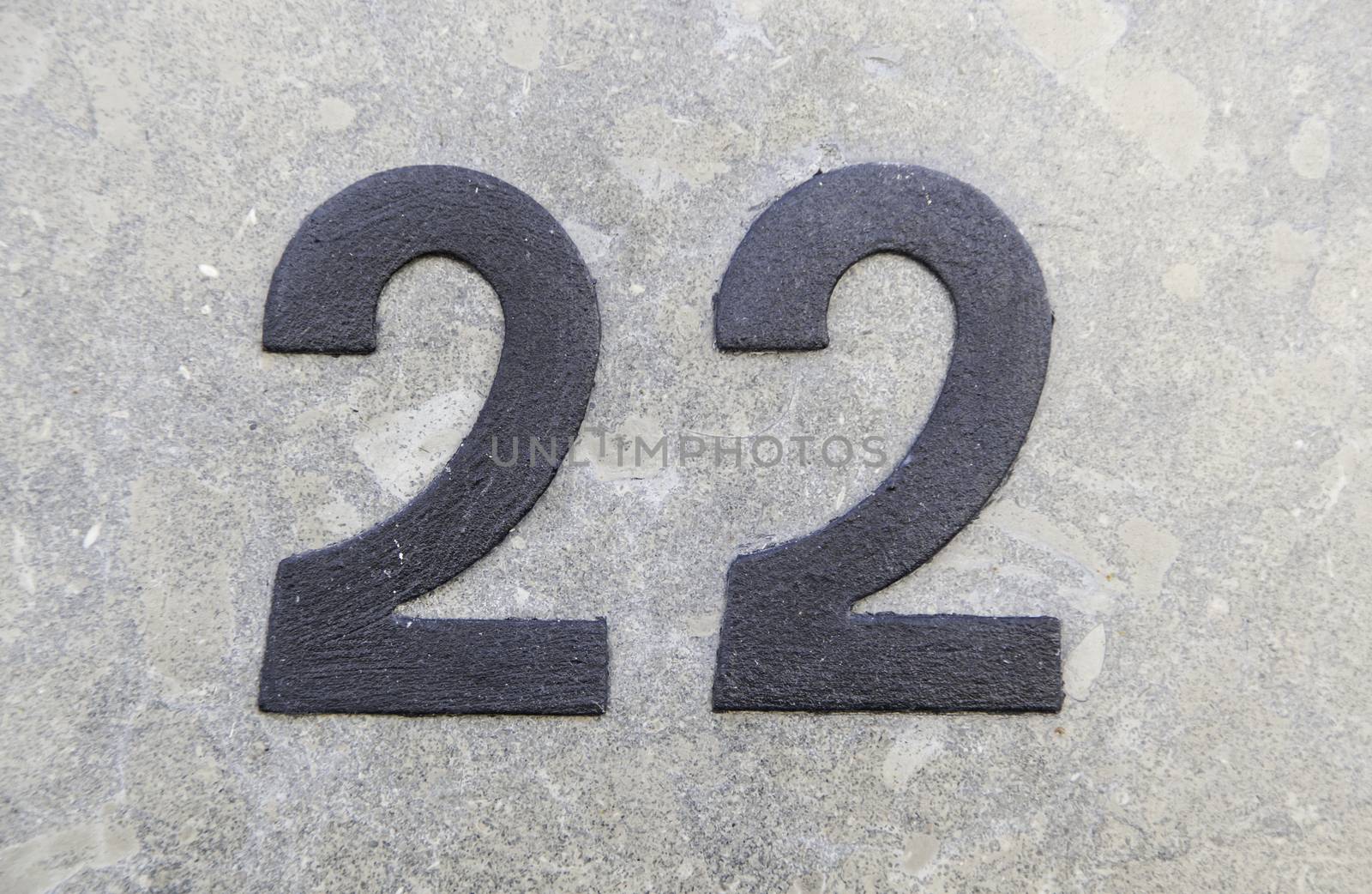 Number twenty two, detail of a couple number of information