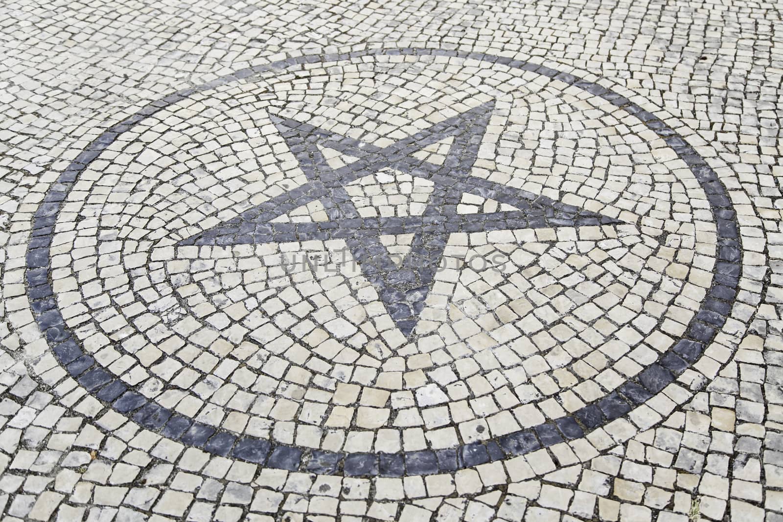 Mosaic floor, detail of a typical floor of the streets of Lisbon