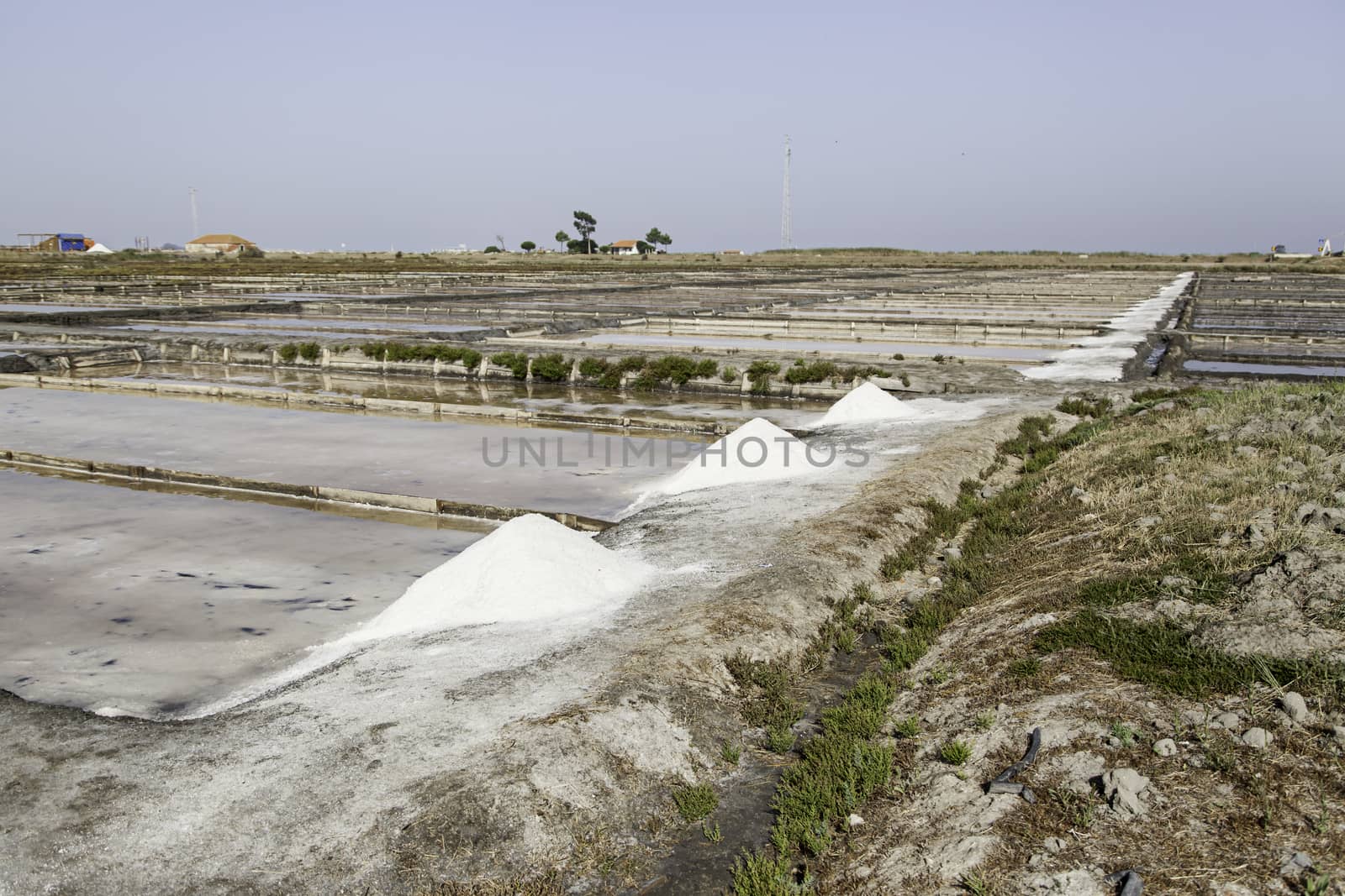 Natural salt mines, detail extraction of salt, water