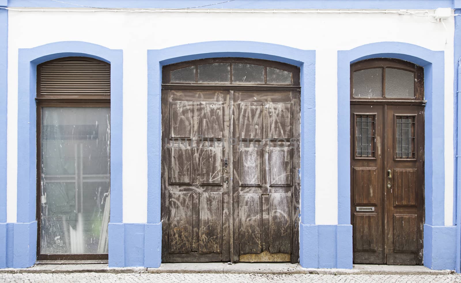 Lisbon old facade, detail of an old street portugal, tourism