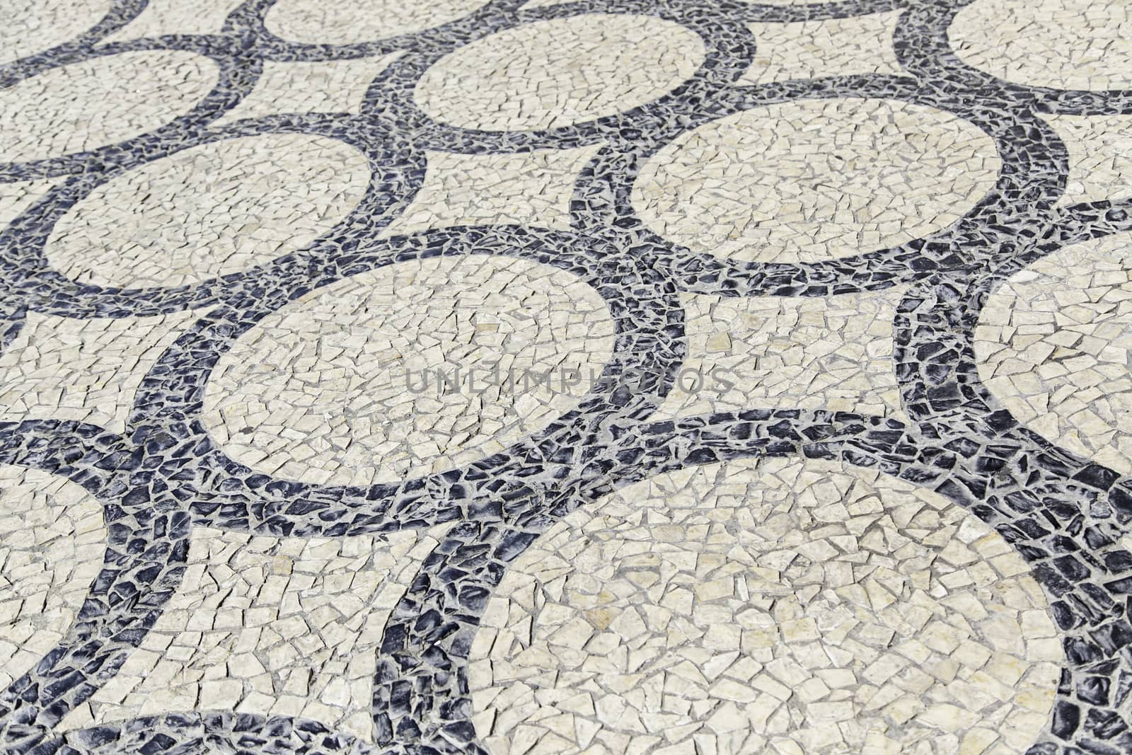 Mosaic floor, detail of a typical floor of the streets of Lisbon
