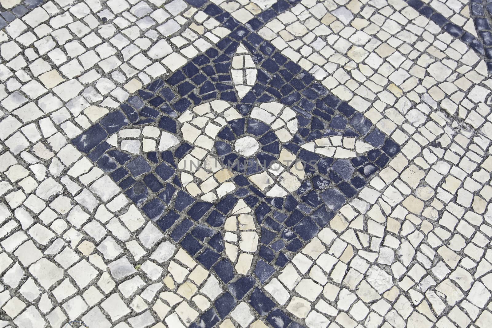 Mosaic floor, detail of a typical floor of the streets of Lisbon