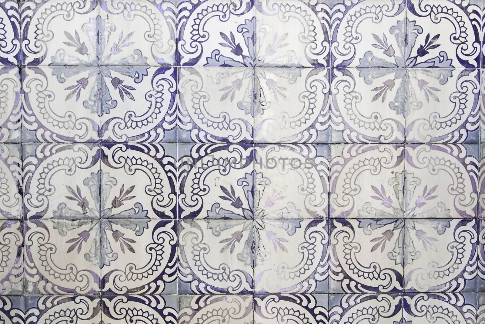Typical decorative tiles, antique tiles detail Lisbon, art and decoration