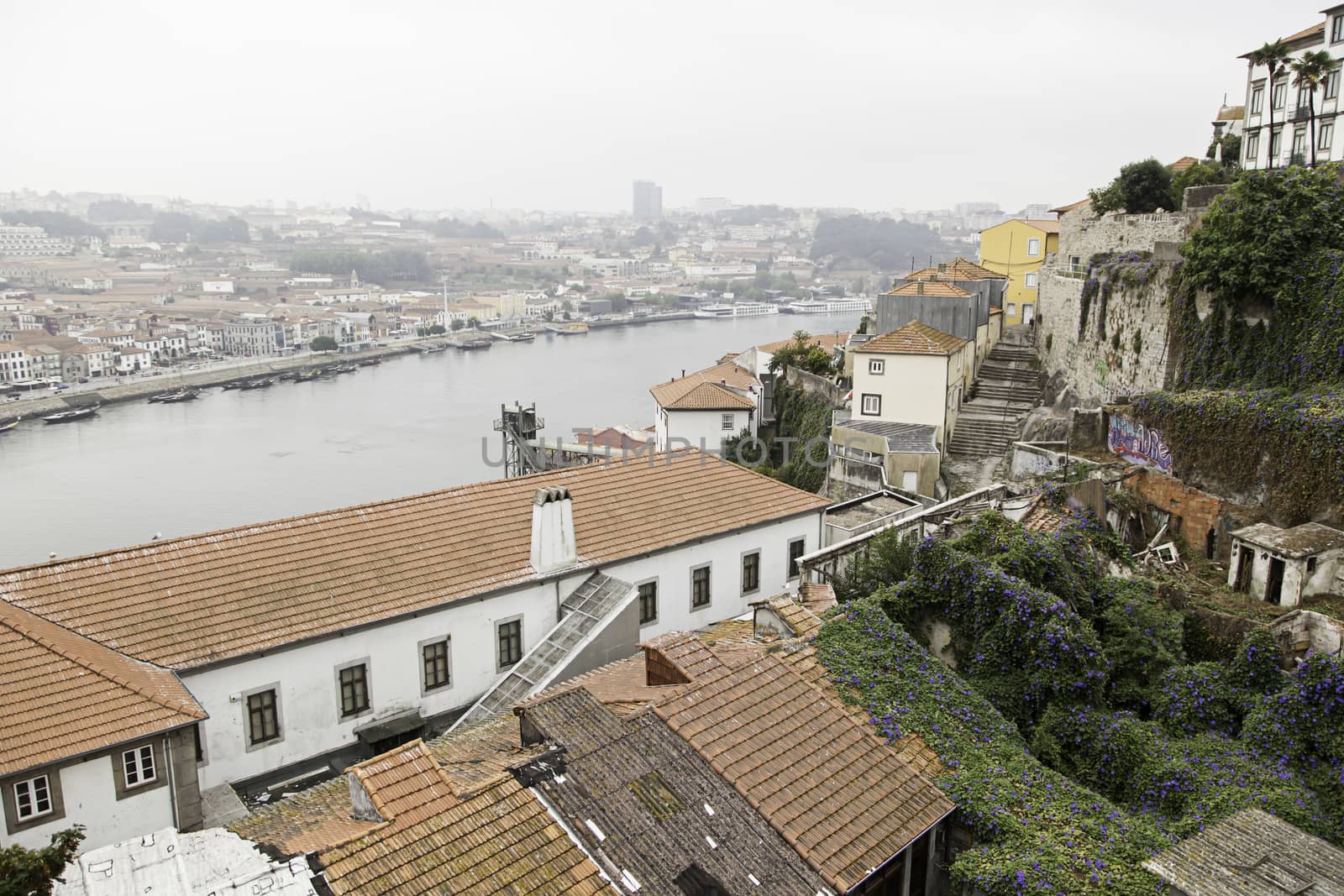 River boat in port, city and tourism