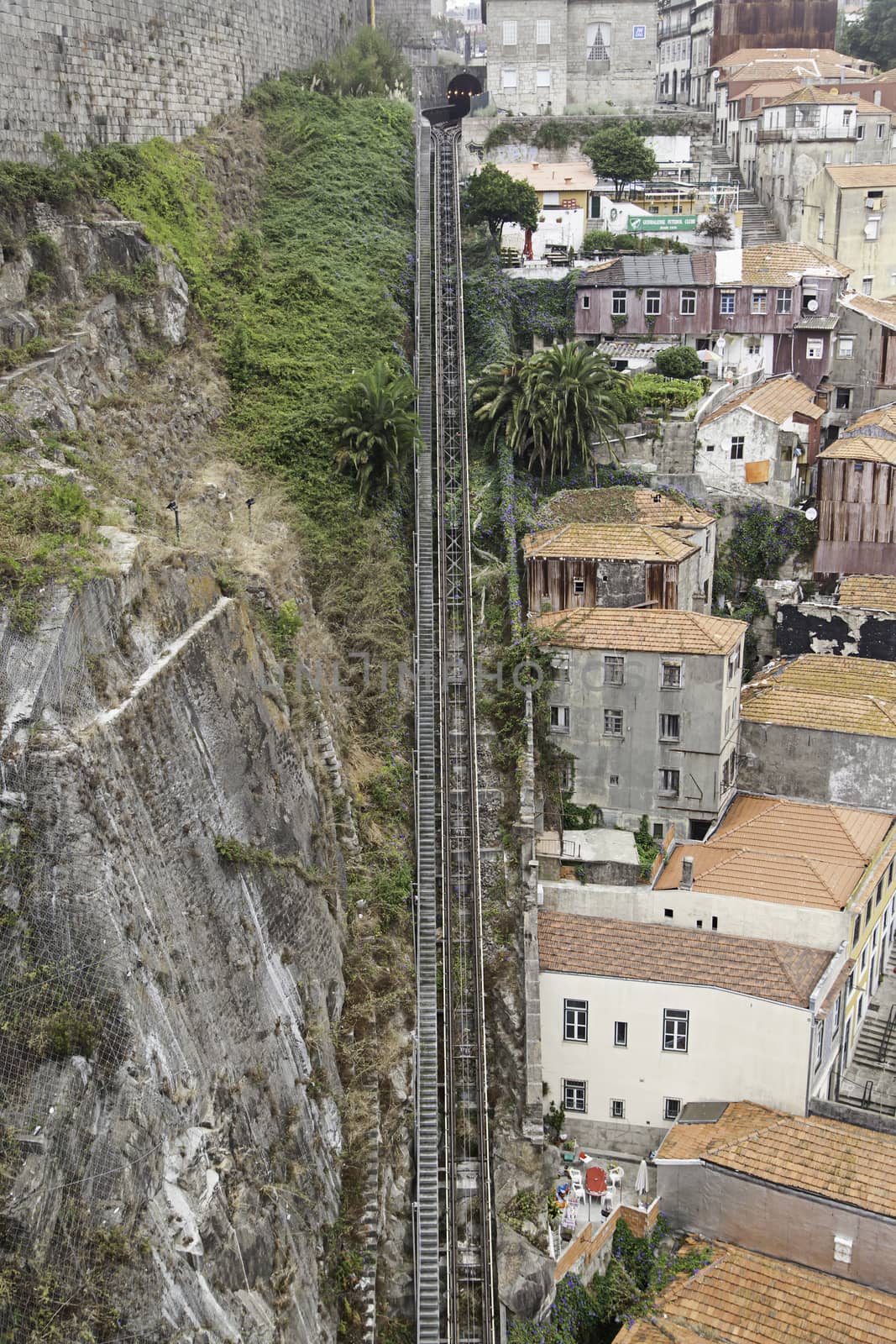 Transport via port on hill, tourism and holiday