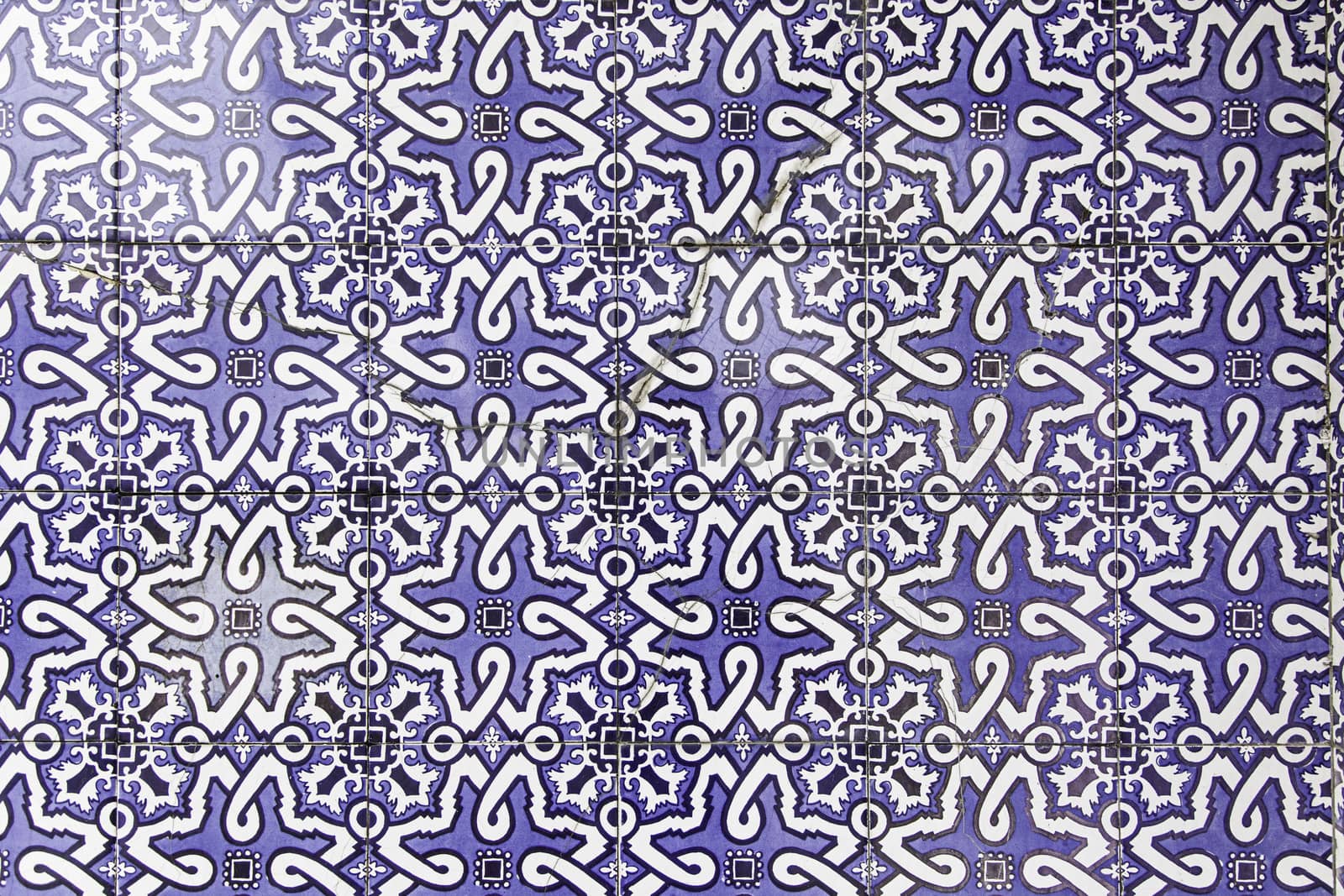 Typical decorative tiles, antique tiles detail Lisbon, art and decoration