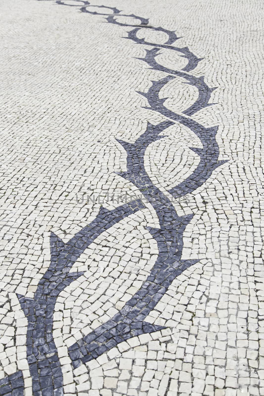 Mosaic floor, detail of a typical floor of the streets of Lisbon