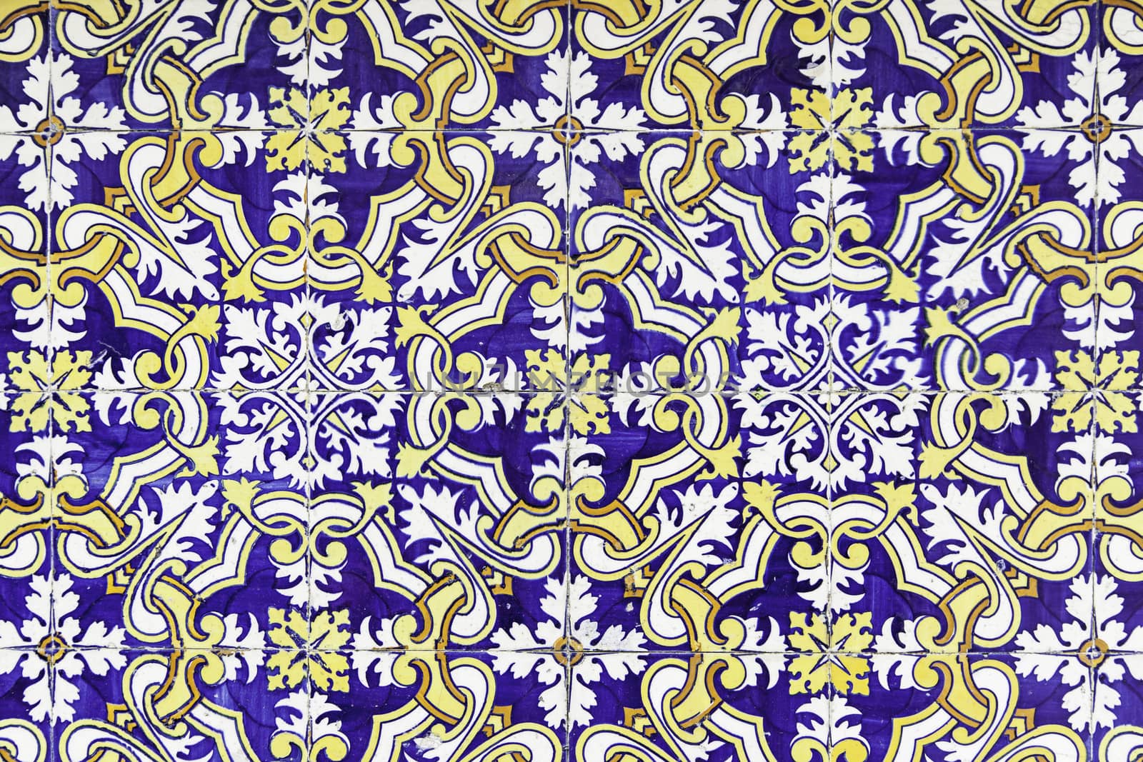 Typical decorative tiles, antique tiles detail Lisbon, art and decoration