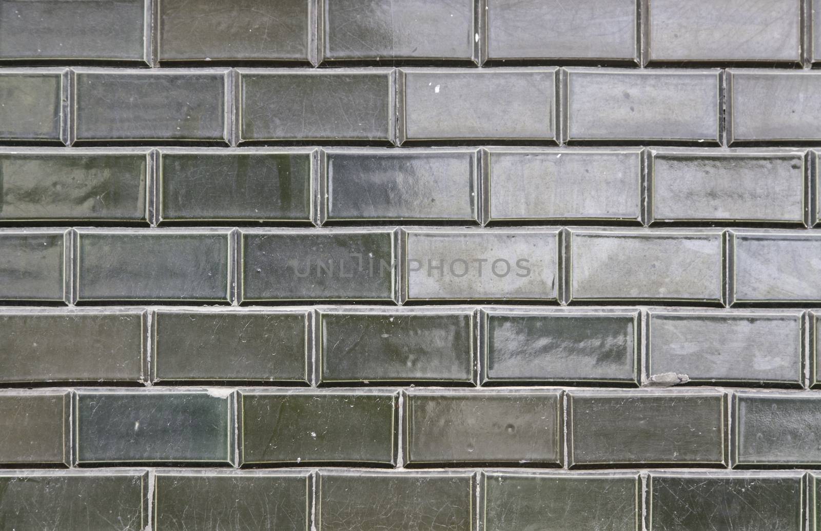 Black tile wall urban street, construction