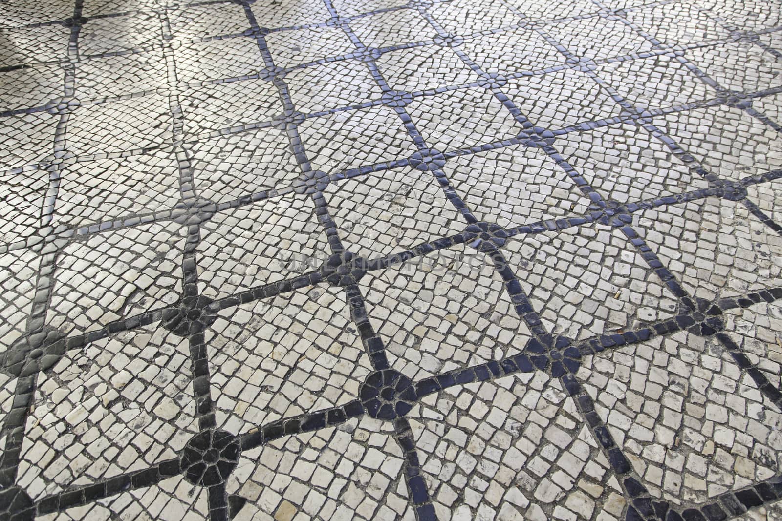 Mosaic floor, detail of a typical floor of the streets of Lisbon