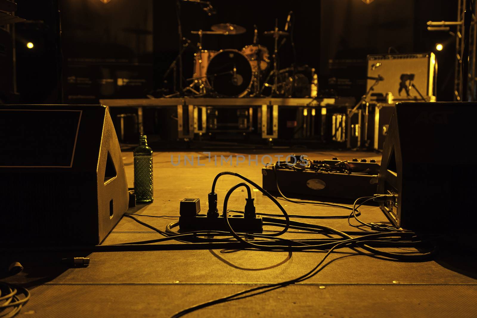 Cables in a rock concert, detail of music, sound and fun