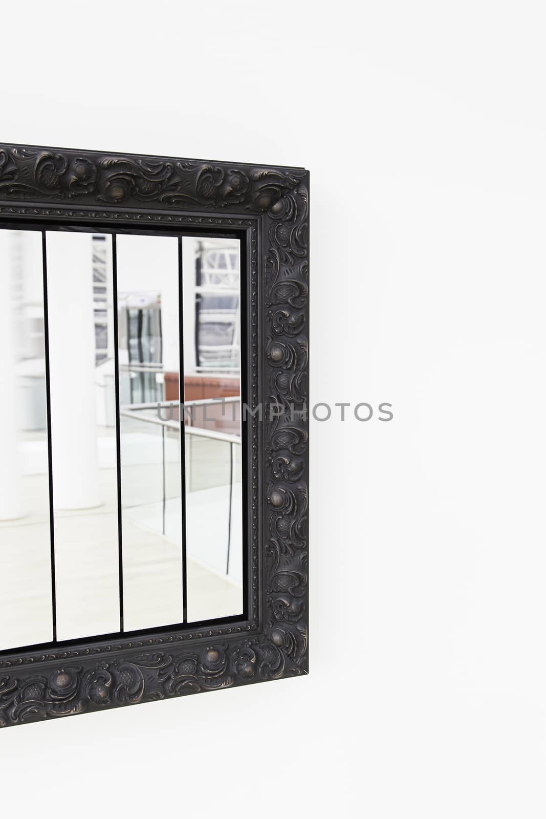 Broken mirror, broken glass detail, reflection and pain