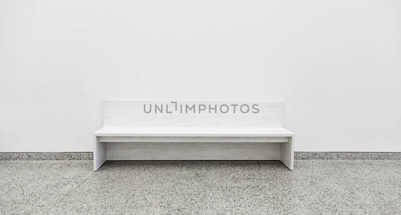 White decorative benches, detail of furniture to rest