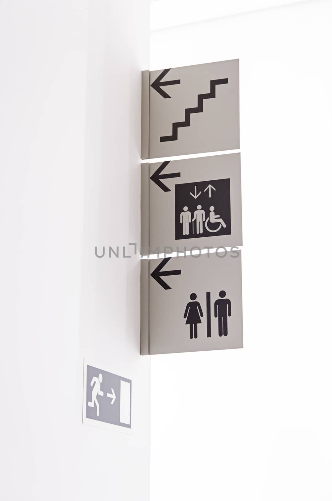 Bathroom sign, detail of an information sign