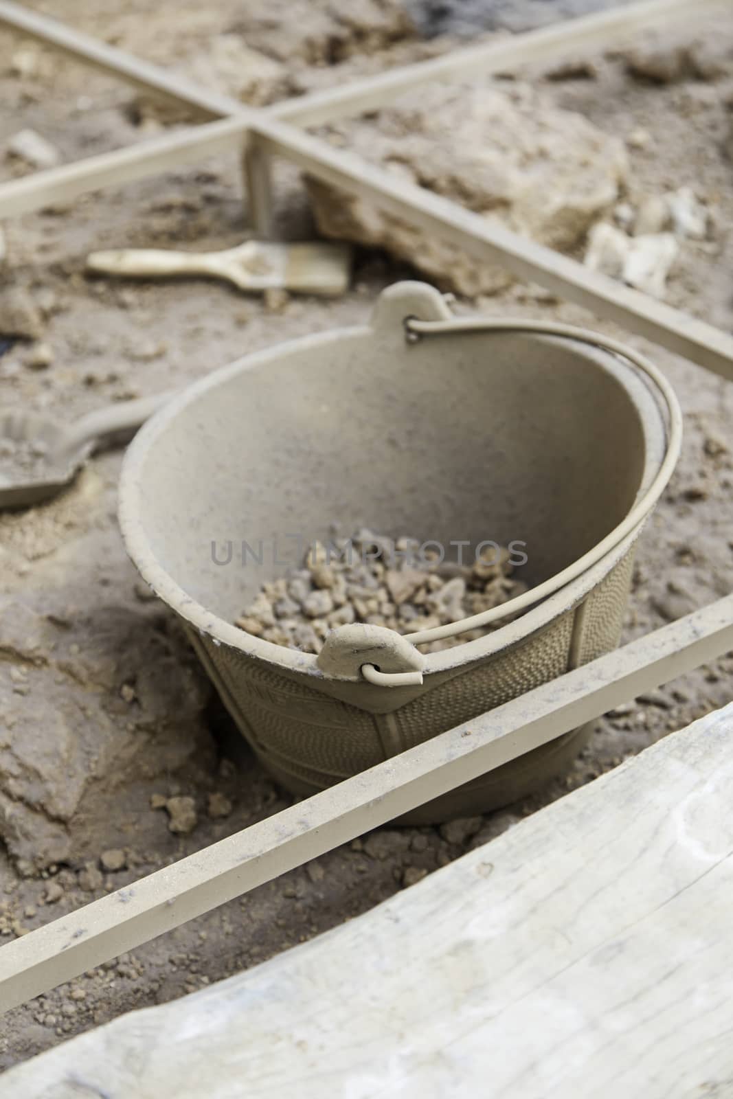 Archaeological excavation, detail of an ancient exploration, prehistory