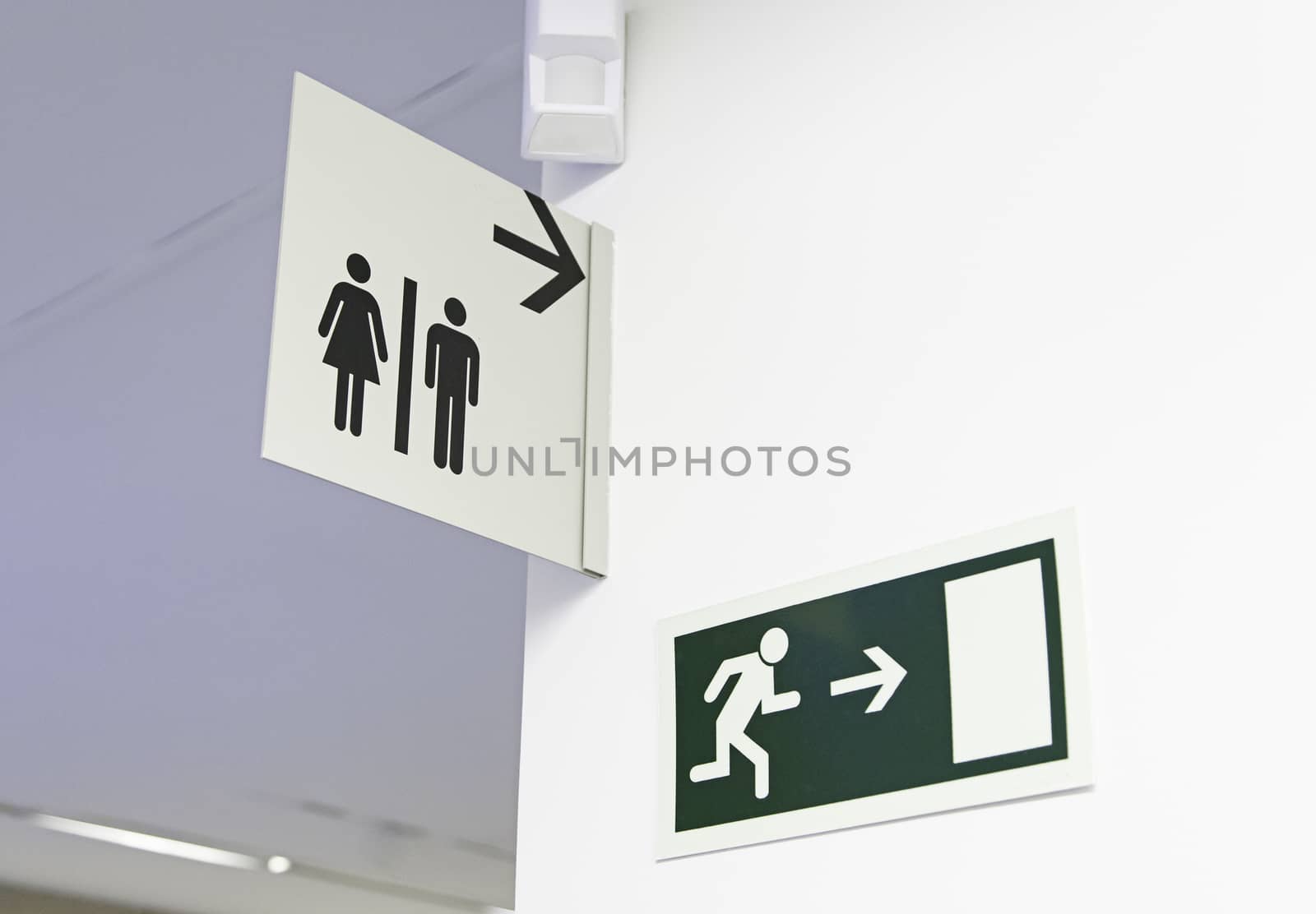 Bathroom sign, detail of an information sign
