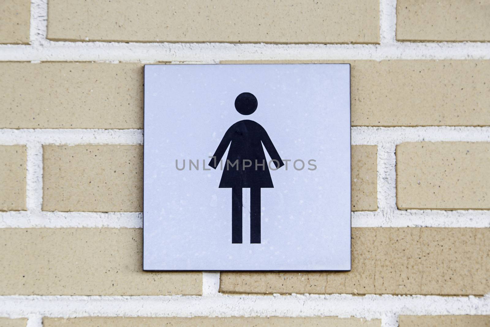 Sign woman bath, detail of a sign of information for women