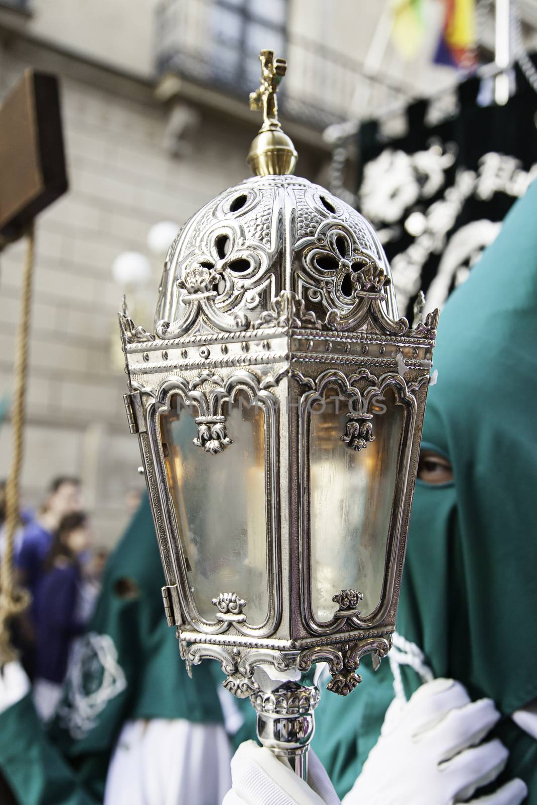 Holy week procession, detail of christian tradition, religion, faith and devotion