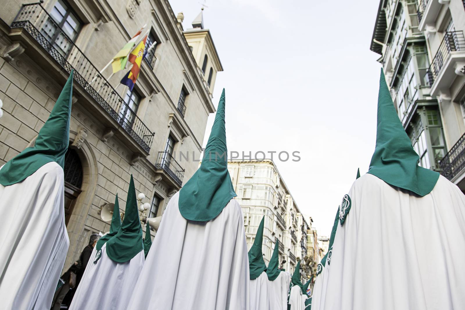 Holy week procession, detail of christian tradition, religion, faith and devotion