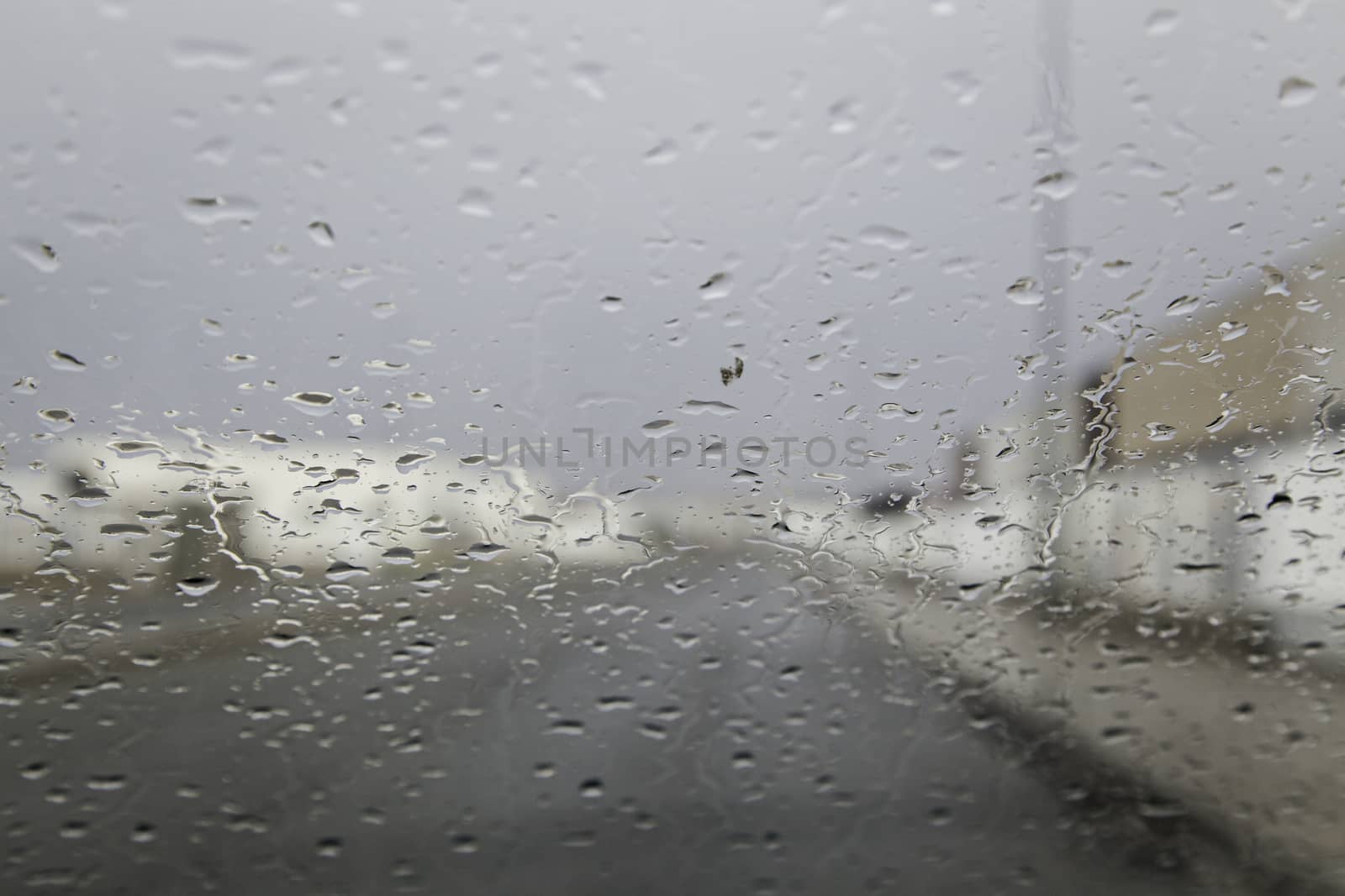 Crystal rain, detail of rainy day, cold and water, winter