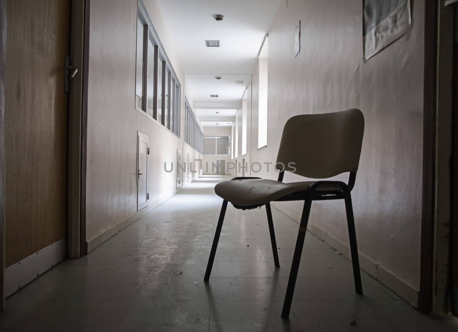 Abandoned hospital, detail of an old hospital, abandonment and ruin, health and medicine