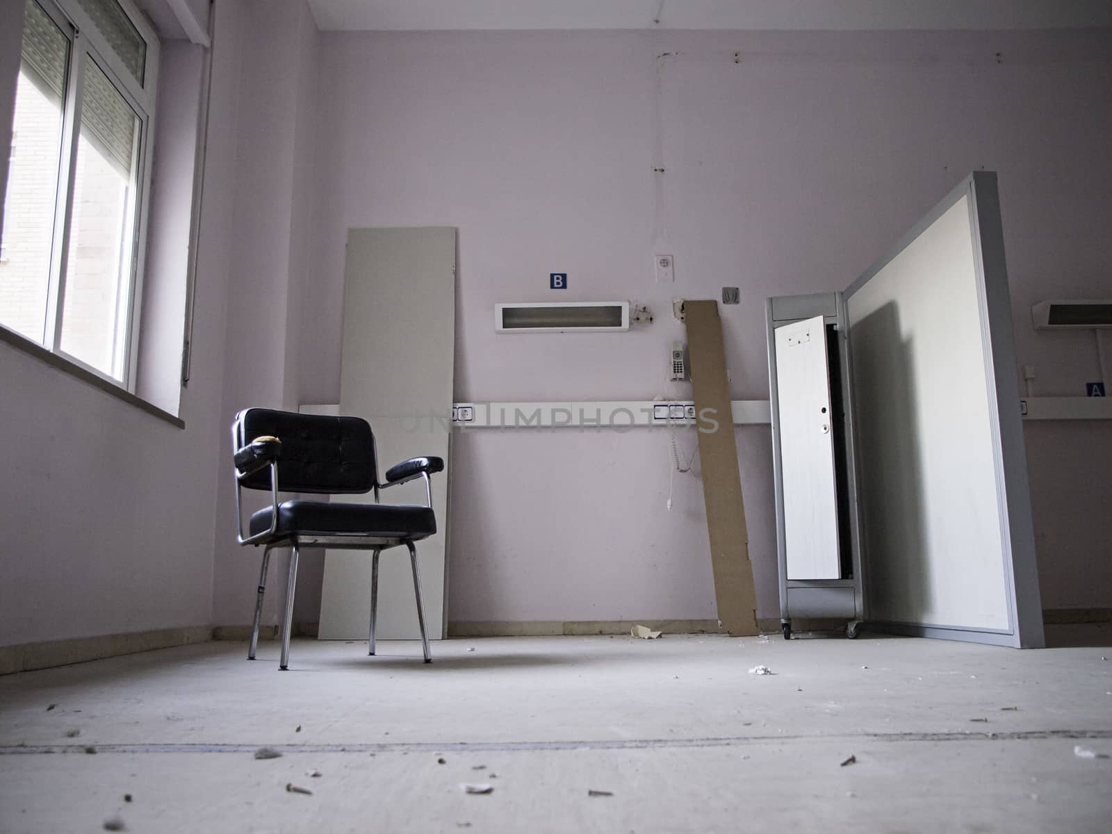 Abandoned hospital, detail of an old hospital, abandonment and ruin, health and medicine
