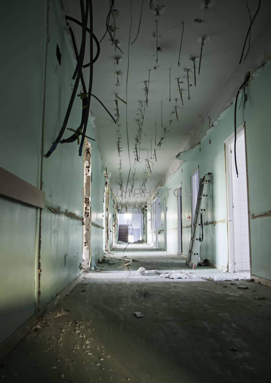 Abandoned hospital, detail of an old hospital, abandonment and ruin, health and medicine