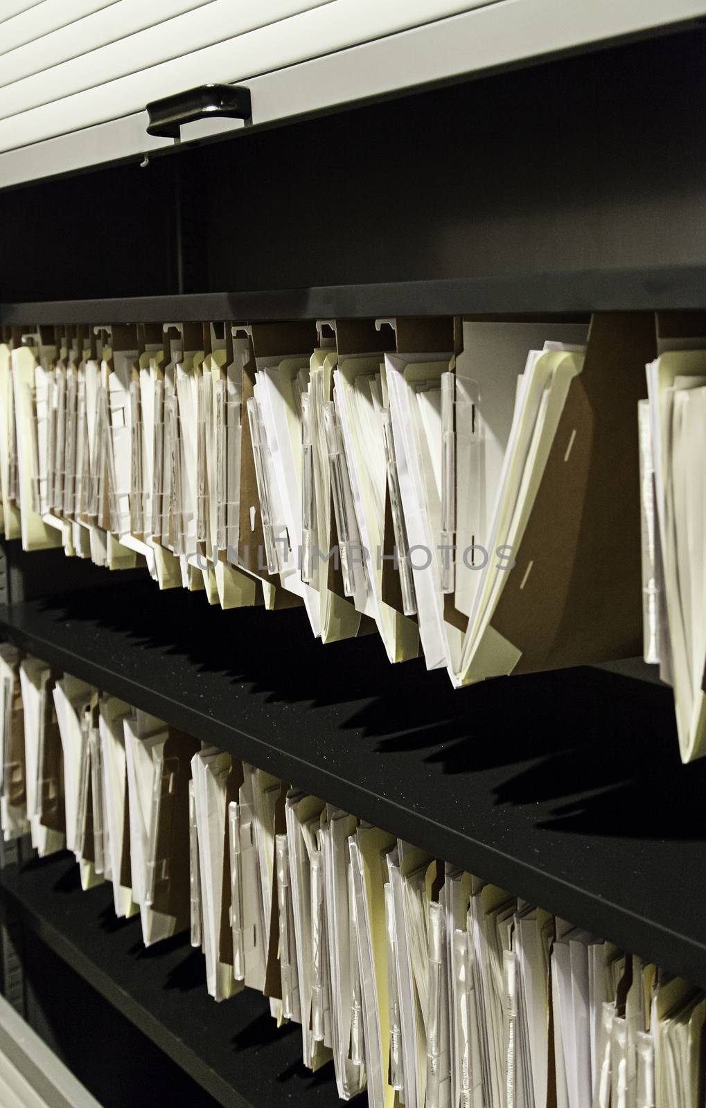 Filing cabinets, detail of an office, important papers
