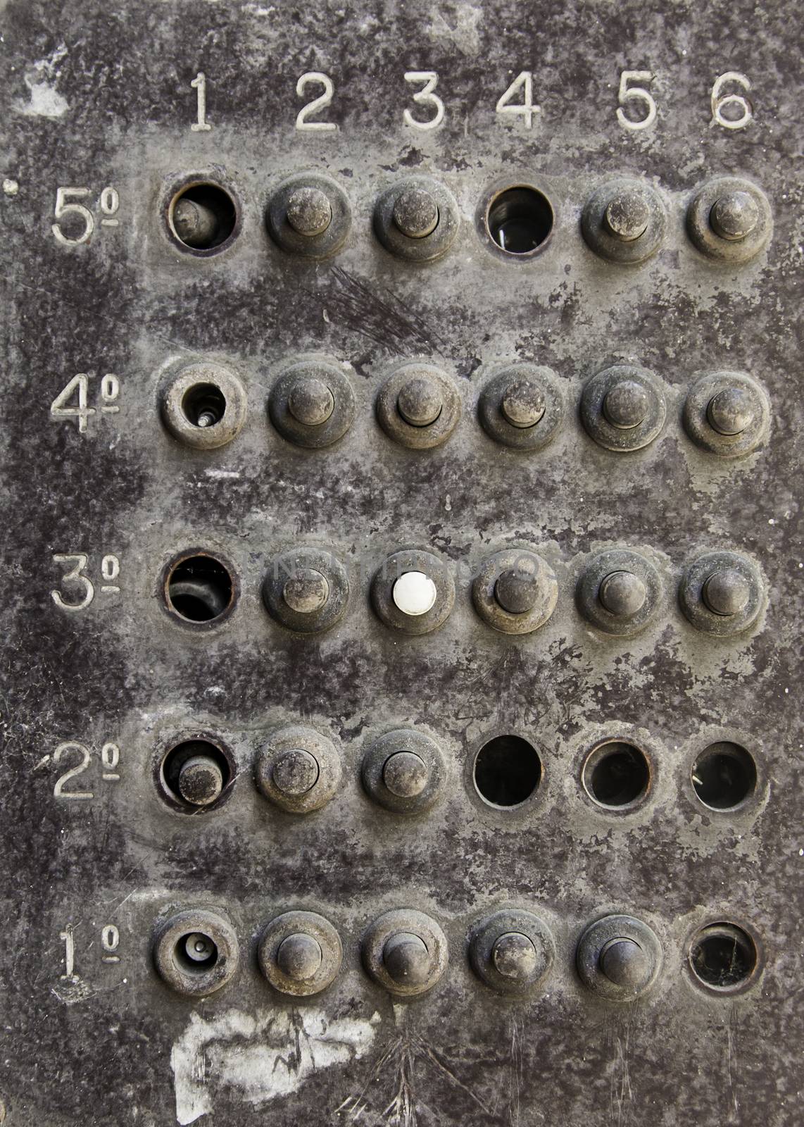 Old intercom, detail of old electrical appliance to communicate
