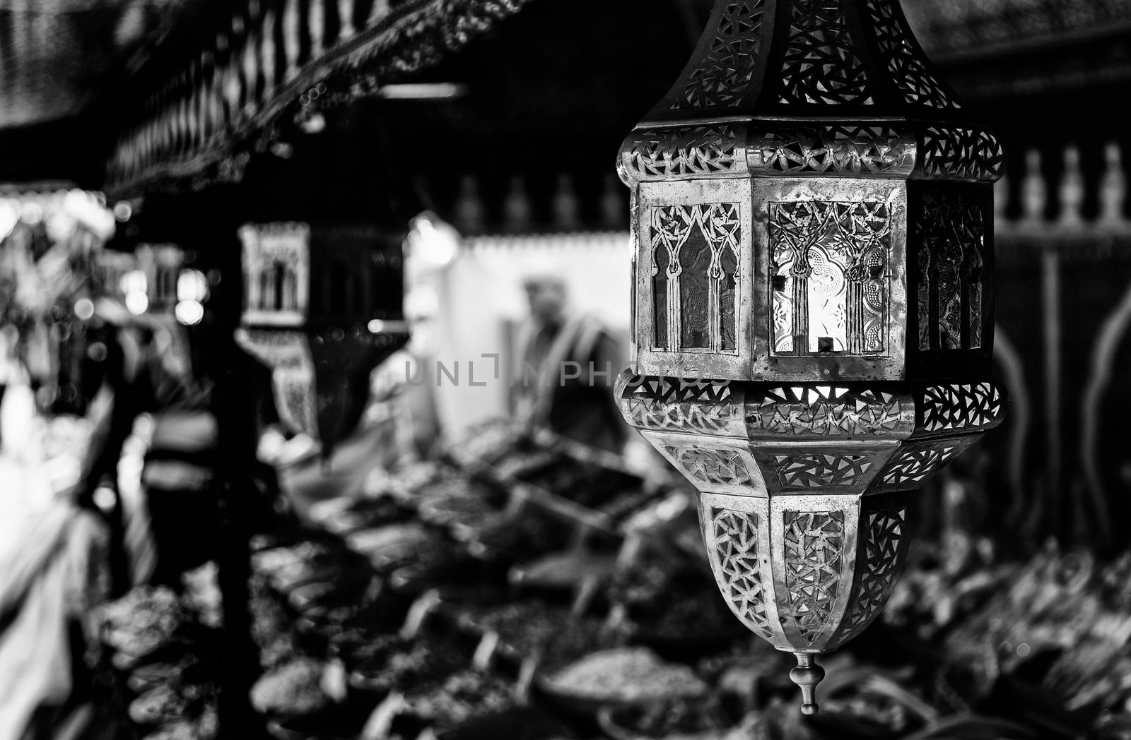 Arabic lamp, detail of an old lamp of illumination, tradition and oriental decoration