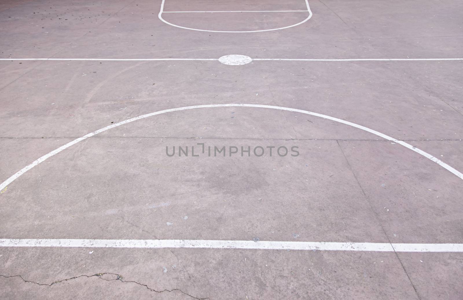 Floor basketball court, detail concrete floor, outdoor play, sport