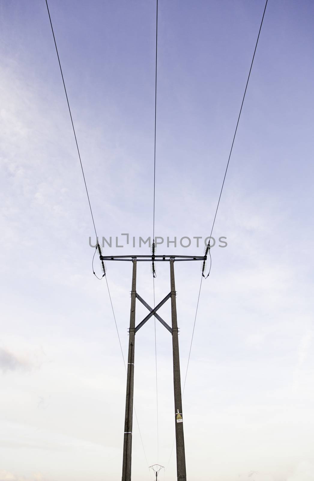 Electrical tower, detail of a tower of driving electric, cable