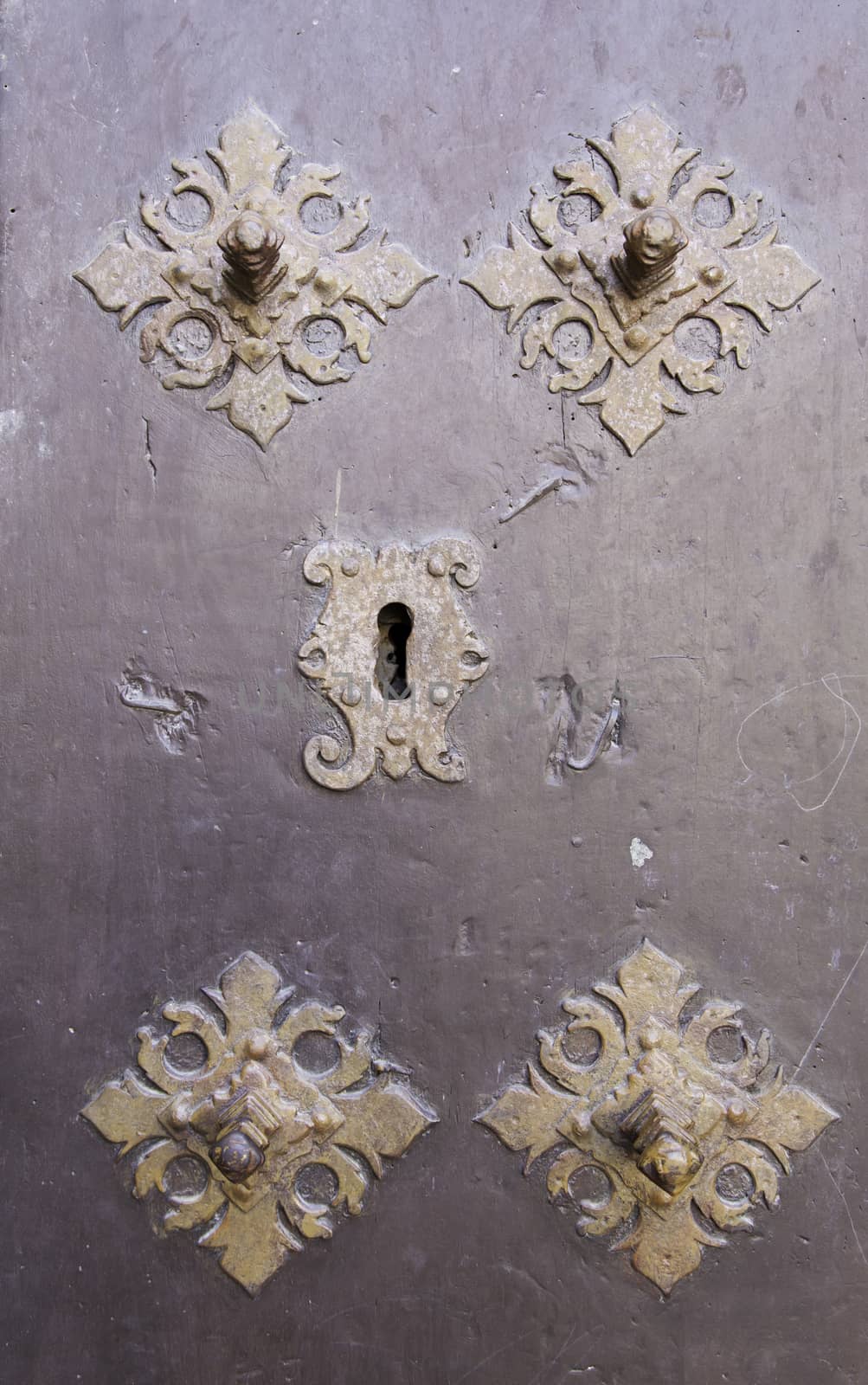 Old door with rivets, backgroud