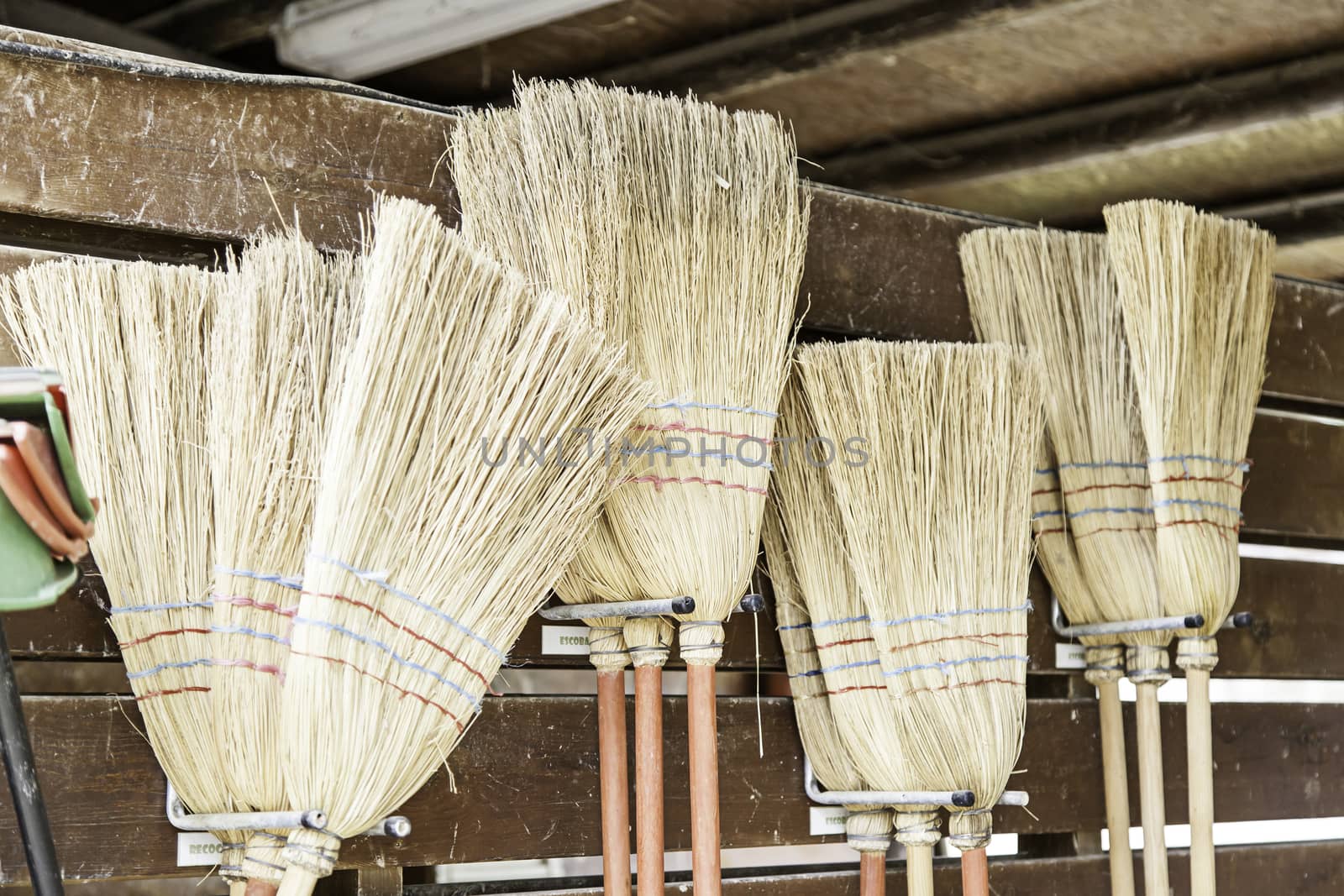 Straw brooms, a detail cleaning tools