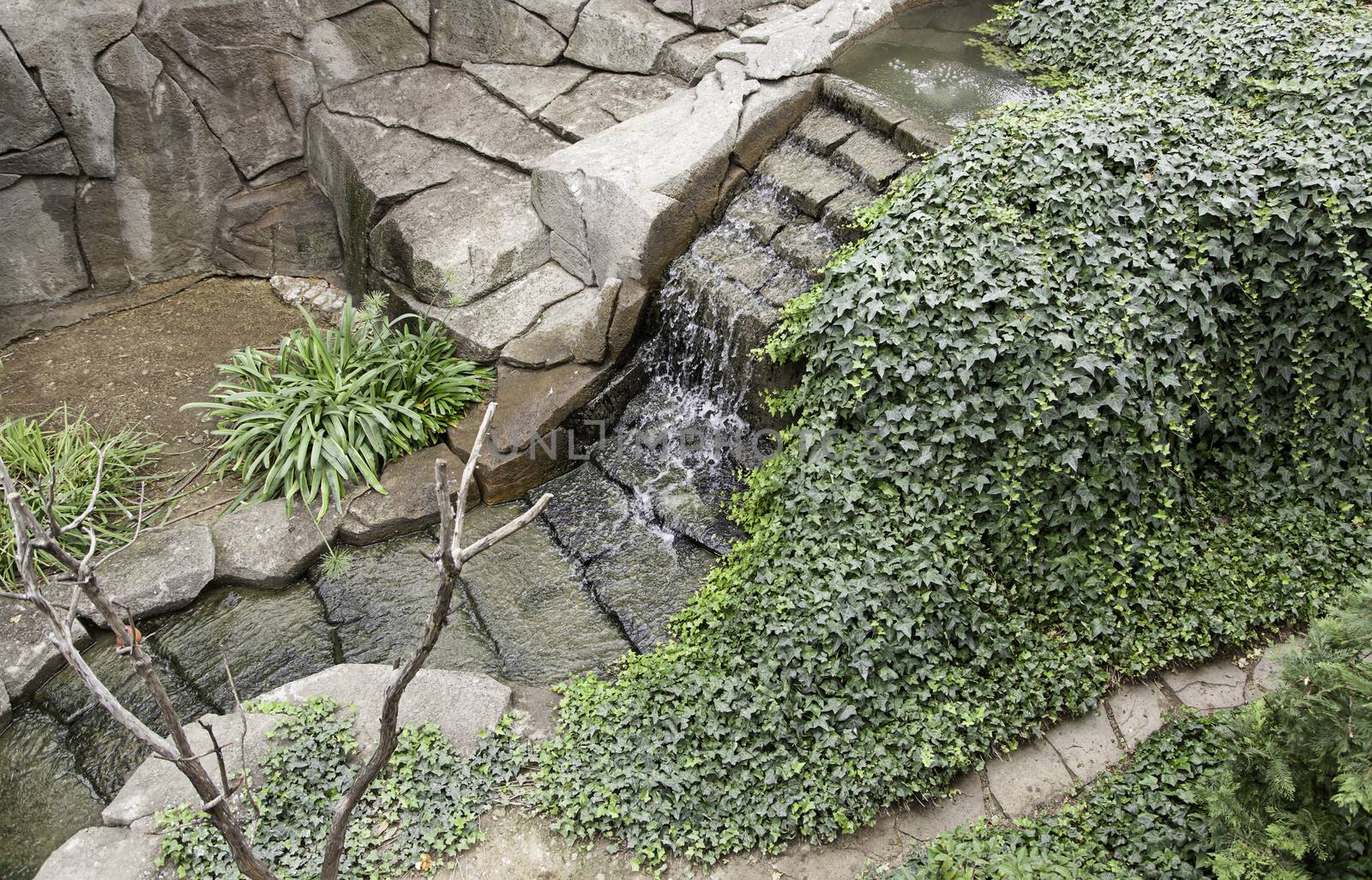 Zen artificial river, detail of an oriental decoration