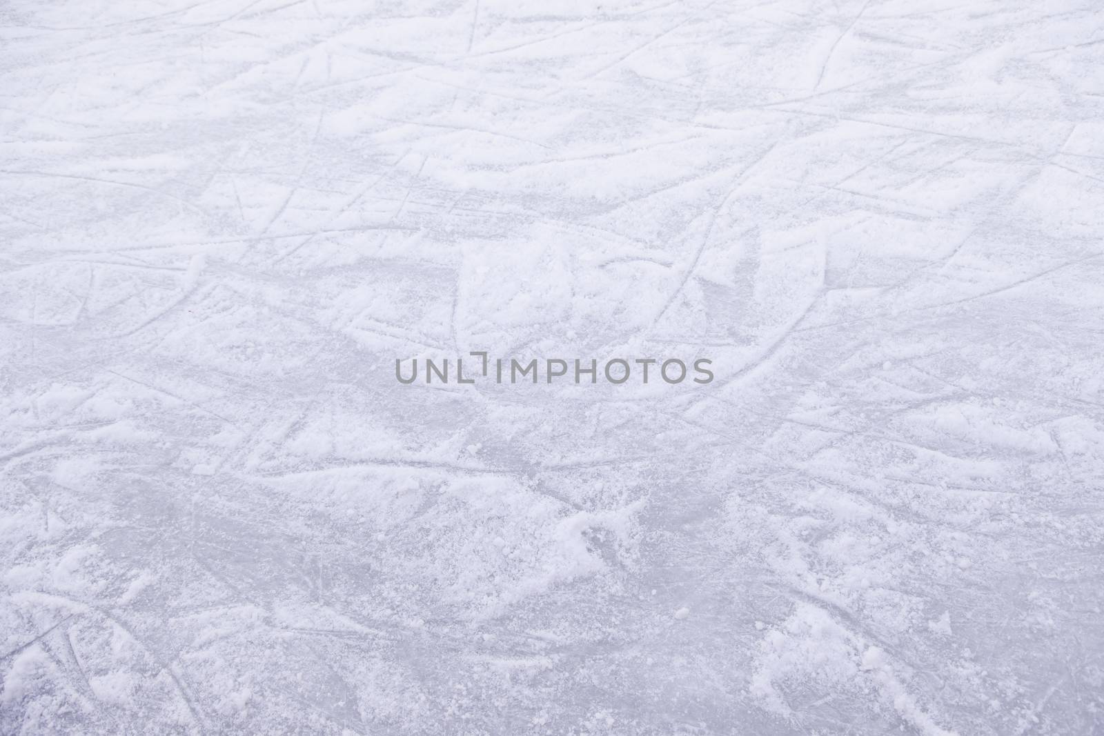Ice rink, skating rink detail, cold winter