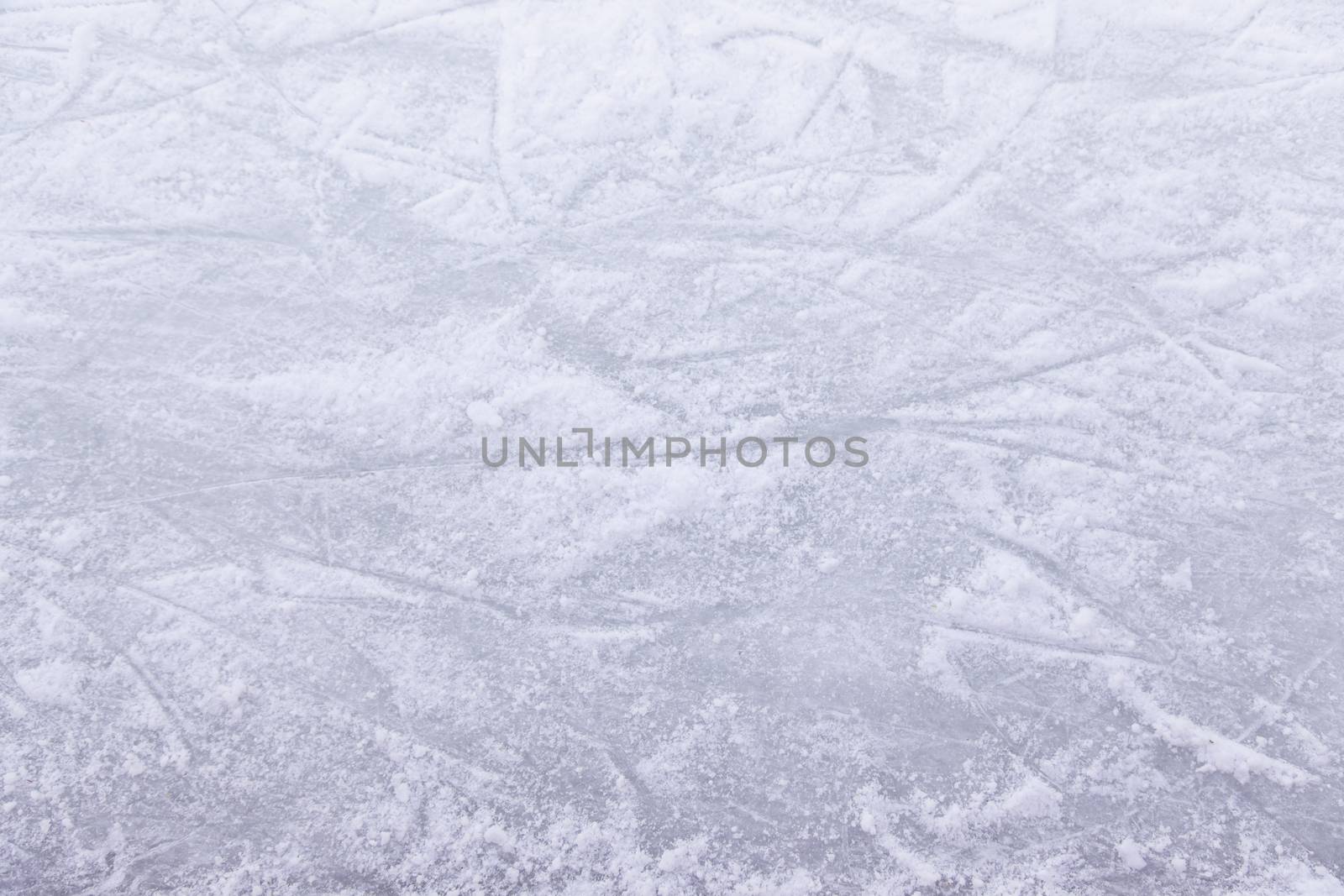 Ice rink, skating rink detail, cold winter