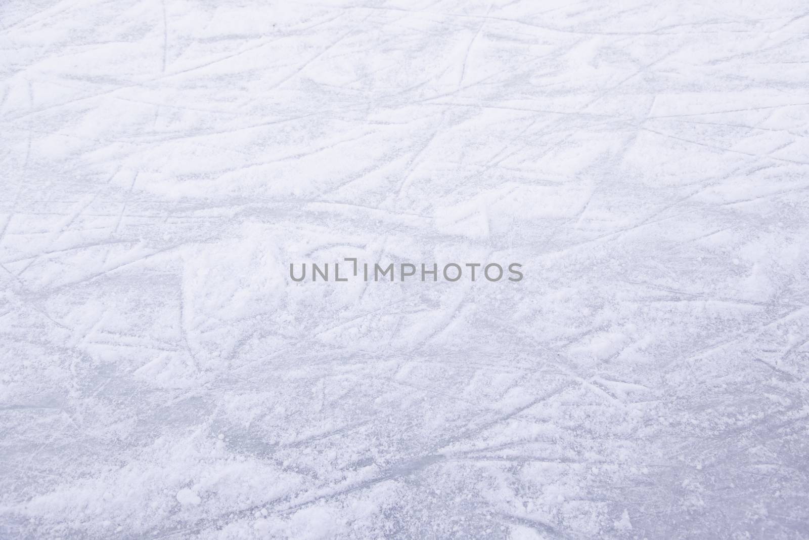 Ice rink, skating rink detail, cold winter