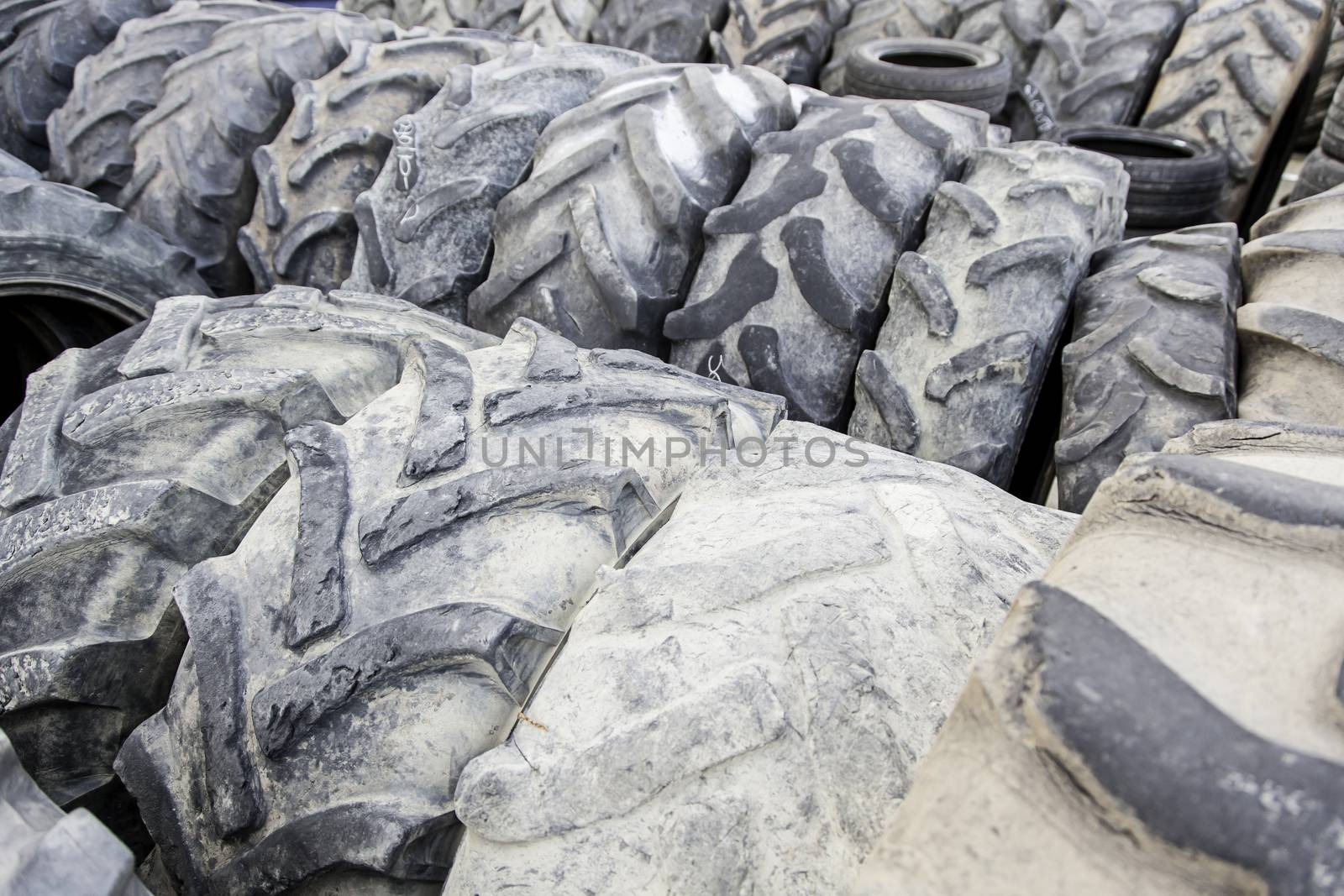 Old car wheels, detail of tires, rubber and rubber