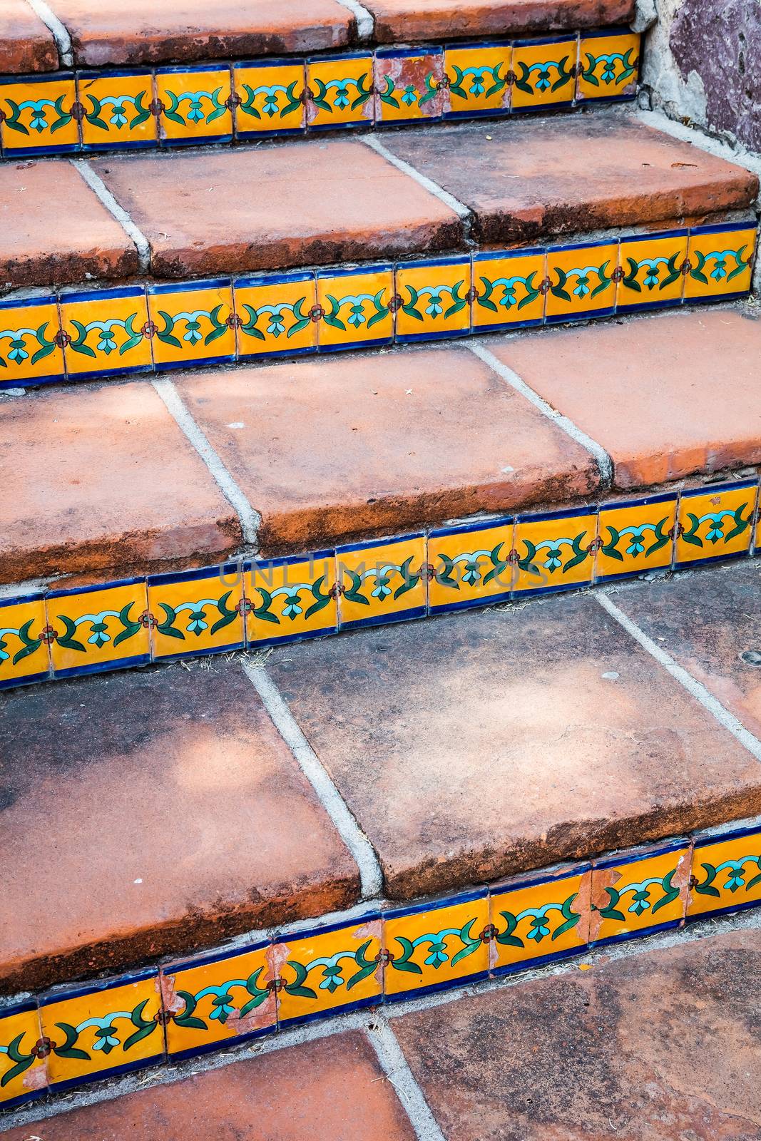 Mexican tiles on the stairs