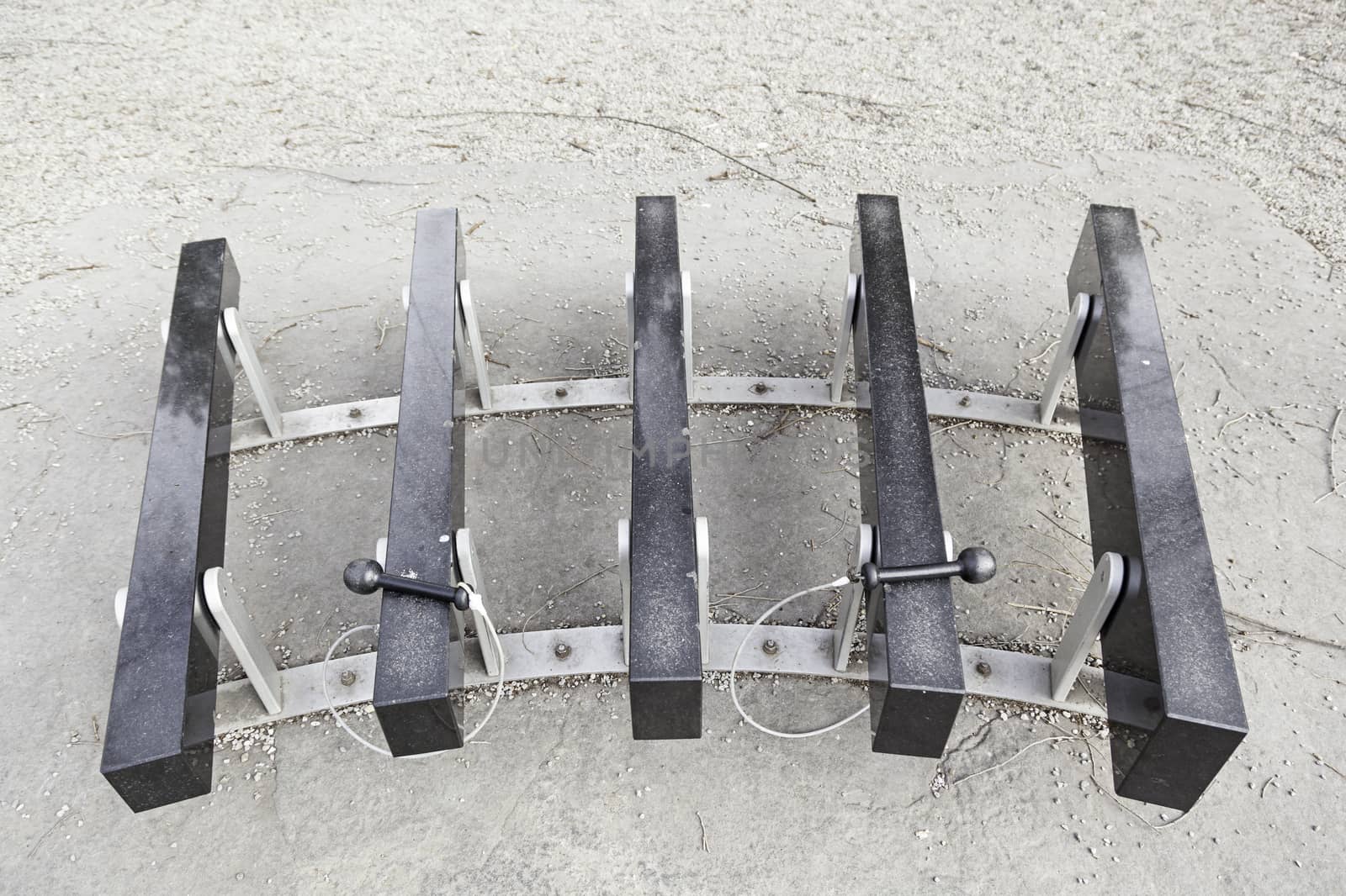 Xylophone stone street detail of ancient instrument made of marble, sound and traditional music